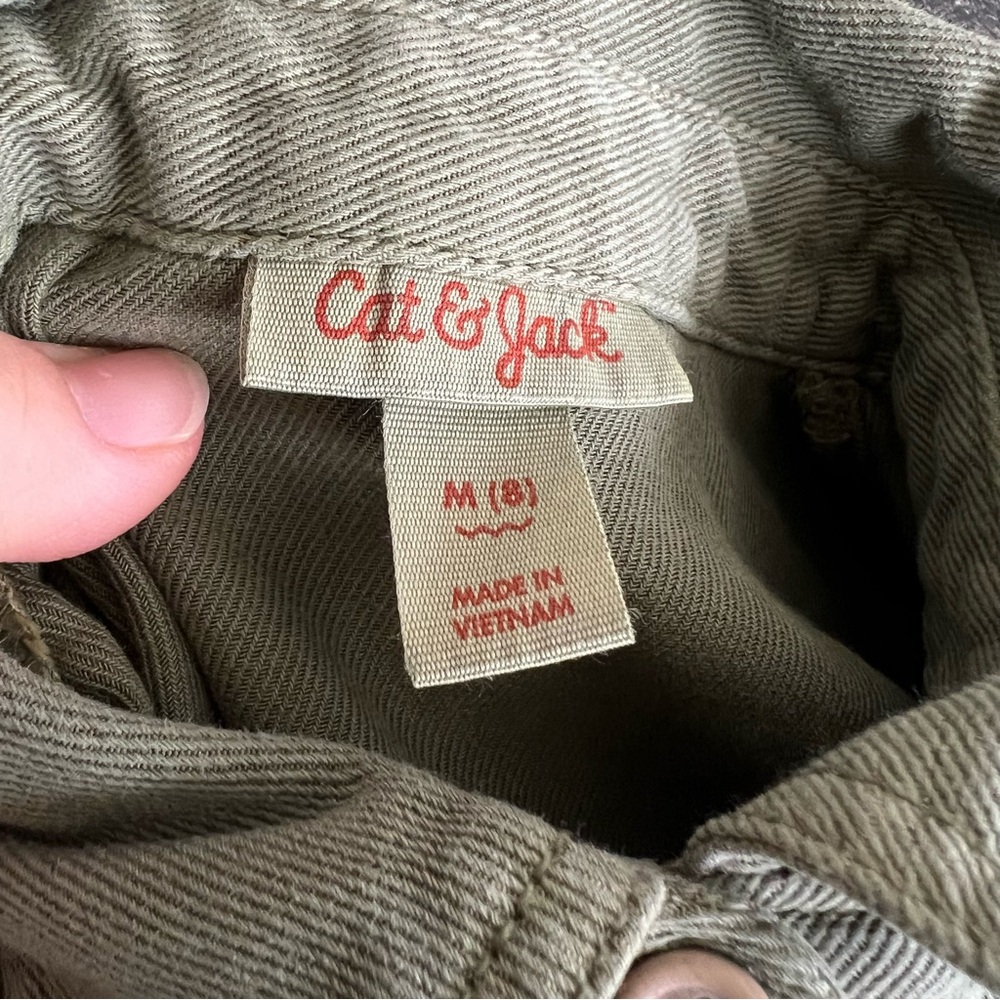 NWT Cat & Jack Girls Short Sleeve Jumpsuit- Dark Olive (M) - Picture 7 of 9